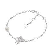 Bratara argint cu perla naturala si fluturas cu pietre DiAmanti SK18453B_W-G